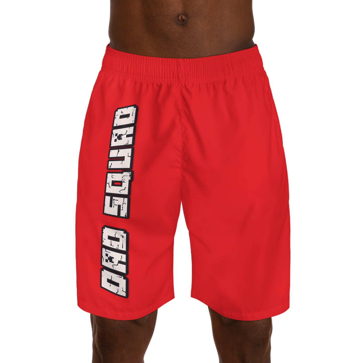 Men's Jogger Shorts - Bold Red Fitness Wear with Graphic Design