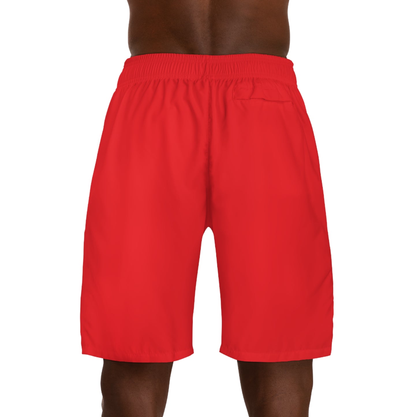 Men's Jogger Shorts - Bold Red Fitness Wear with Graphic Design