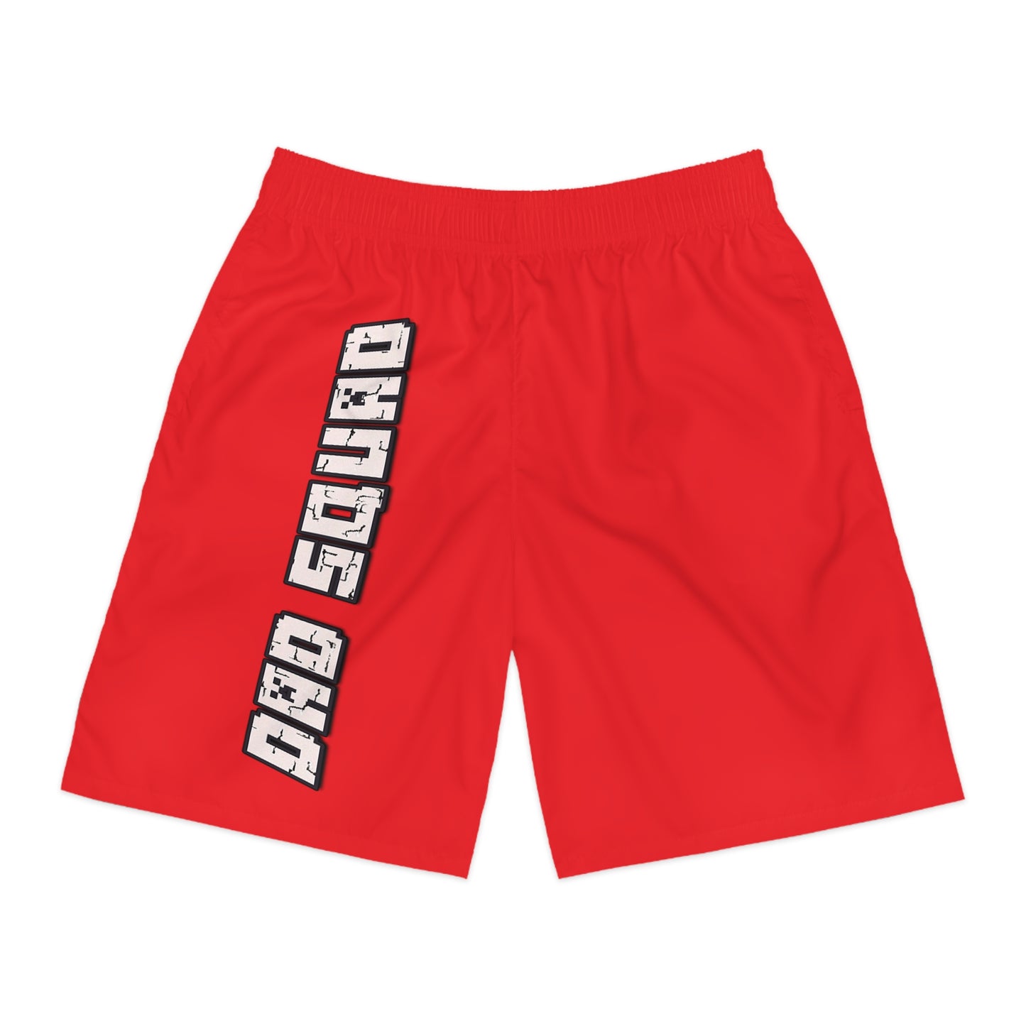 Men's Jogger Shorts - Bold Red Fitness Wear with Graphic Design